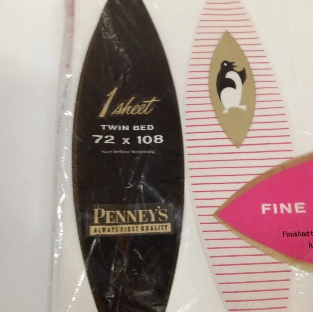 NEW JC Penneys New Old Stock Vintage Combed Cotton Percale Twin Sheet
